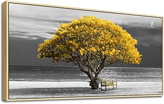 Toile encadrée pour salon, grande taille, chambre à coucher, décoration murale, paysage noir