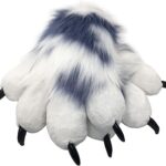 Gants fruvally furry paws fluffy paws, costume d'ours lion pour enfants et adultes