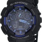 Montre analogique-numérique g-shock ga-100-1a2dr pour homme, noir, bracelet