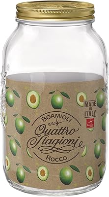 Bormioli rocco quattro stagioni pot en verre à large ouverture avec couvercle, 1