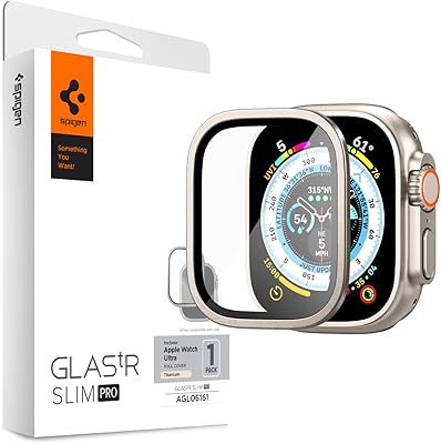 Protecteur d'écran spigen glaster slim pro conçu pour apple watch ultra (49 mm)