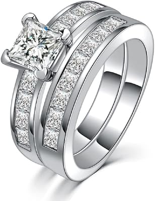 Lrgkmcwtop bague de fiançailles en argent sterling 925 sertie de pierres de zircone cubiques transparentes, ensemble de bagues cadeaux pour femmes. DIAYTAR Côte d'Ivoire est une boutique en ligne généraliste qui propose plus de 300 000 références de produits. Avec sa variété de choix et sa qualité de service, elle est devenue la boutique en ligne leader en Côte d'Ivoire. Elle offre une expérience d'achat en ligne sécurisée et fiable.