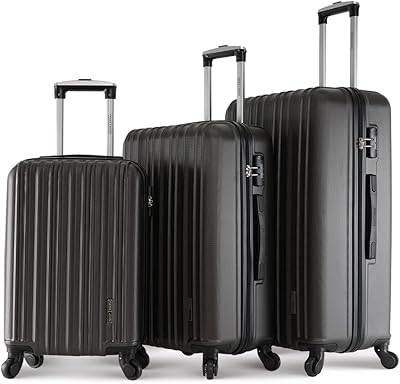 Ensemble de 3 bagages légers en abs avec serrure pour hommes et femmes