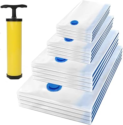 Pack de 16 (4 jumbo + 4 large + 4 m + 4 s) - sacs de rangement sous vide avec pompe à main gratuite, sacs réutilisables peu encombrants pour les voyages, sacs à fermeture éclair de haute qualité pour vêtements, couvertures, rideaux. DIAYTAR COTE D'IVOIRE propose une large gamme de produits, allant de l'électronique à la mode, en passant par les produits ménagers et les accessoires. Cette boutique en ligne est la référence en Côte d'Ivoire pour tout ce qui concerne les achats en ligne, avec des promotions régulières et des prix compétitifs. Les clients apprécient la facilité de navigation et la rapidité de livraison.