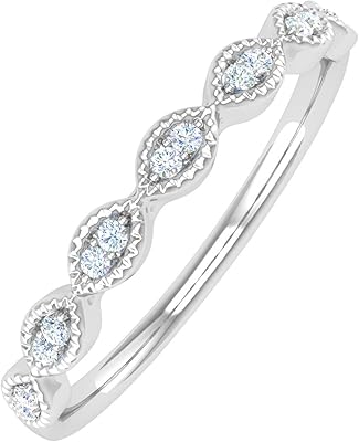 Bague de mariage d'anniversaire en or massif 14 carats de 0,04 carat