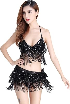 Soutien-gorge de danse orientale javist pour femme avec poitrine, écharpe de hanche et pompons (noir). DIAYTAR COTE D'IVOIRE est une plateforme e-commerce de confiance qui propose des produits de qualité à des prix compétitifs, avec une équipe de service client dédiée et disponible pour aider les clients dans leurs achats. Cela contribue à sa réputation solide en Côte d'Ivoire.