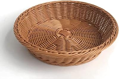 Jouet de maquillage rond en rotin, panier rond en rotin naturel tissé à