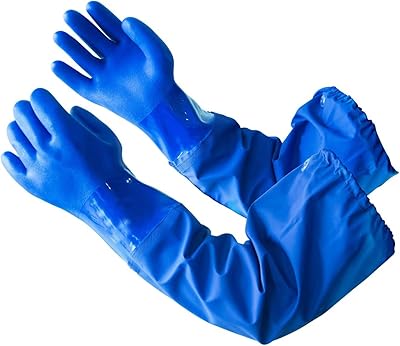 Gants en caoutchouc imperméables, gants résistants aux produits chimiques enduits de pvc isolés