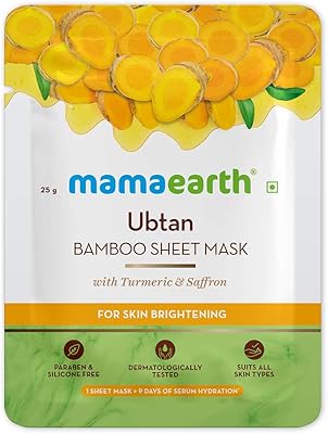 Masque en tissu de bambou éclaircissant pour la peau mama earth ubtan au curcuma et au safran - 25 g. DIAYTAR COTE D'IVOIRE est une plateforme de commerce électronique qui facilite l'accès à une grande variété de produits. Avec plus de 300 000 références, la boutique en ligne généraliste offre un large choix de produits pour les consommateurs. Elle est la référence en matière de commerce en ligne en Côte d'Ivoire.
