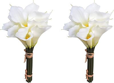 Yatai 24 pièces fleurs de lys calla artificielles au toucher réel, fleurs