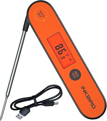 Inkbird thermomètre à viande numérique lecture instantanée iht-1p rechargeable et étanche de cuisson