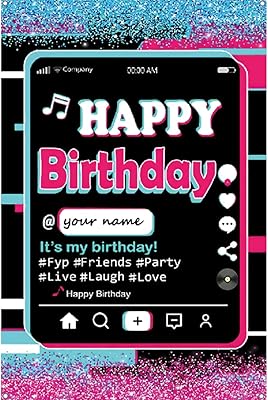 Décoration d'anniversaire pour garçon ou fille, affiche d'anniversaire tik tok avec nom personnalisé, 11, 13, 16, 18, 21, 25e anniversaire, bannière sur le thème des médias sociaux, fond photo, hauteur 1,5 m. DIAYTAR COTE D'IVOIRE est une boutique en ligne généraliste qui propose plus de 300 000 références de produits. Elle est leader en Côte d'Ivoire et offre une large gamme de produits pour répondre aux besoins de ses clients. Elle est convaincue de vous offrir les meilleurs produits à des prix compétitifs.