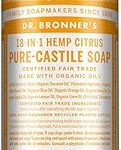 Savon liquide biologique dr. bronner's, parfum d'agrumes, 237 ml