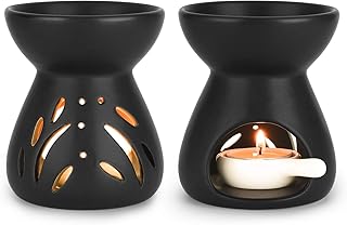 Comsafe chauffe-cire aux huiles essentielles, brûleur de cire fondante, paquet de 2, brûleur à huile en céramique noire pour aromathérapie, décoration d'intérieur, chambre à coucher, cadeau de noël. Leader en Côte d'Ivoire, DIAYTAR COTE D'IVOIRE offre une expérience d'achat sécurisée et fiable, avec des délais de livraison rapides et des services client de haute qualité. Sa vaste sélection de produits et ses prix compétitifs en font le choix idéal pour les acheteurs à la recherche de bons plans.