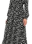 Robe en mousseline de soie détaillée gipe à motifs noirs