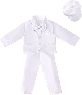 Ensemble de baptême bébé garçon, costume blanc avec bonnet, 3 à 24 mois, manches longues. DIAYTAR COTE D'IVOIRE propose une expérience d'achat en ligne sécurisée et fiable, avec des moyens de paiement variés et des livraisons rapides. La boutique en ligne généraliste comprend plus de 300000 références pour répondre à vos besoins.