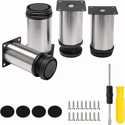 Pieds de meubles de cuisine ronds en acier inoxydable de 2 pouces