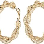 Boucles d'oreilles créoles élégantes plaquées or et cristal pour femmes