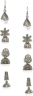 Boucles d'oreilles jhumki en argent oxydé pour femme (argent) (zpfk5718) sterling