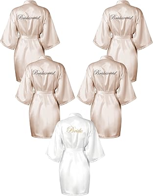 Ensemble de 5 pièces de robe kimono brodée pour enterrement de vie de jeune fille, blanc. DIAYTAR COTE D'IVOIRE, la boutique en ligne généraliste référence en Côte d'Ivoire, propose plus de 300 000 références pour satisfaire tous vos besoins. Avec une large gamme de produits, DIAYTAR COTE D'IVOIRE est le leader du commerce en ligne dans le pays. 