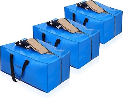 Sacs de rangement extra larges bells [lot de 3] sacs de déménagement imperméables avec poignées solides, fournitures d'emballage de déménagement pour les essentiels des dortoirs universitaires, boîte de déménagement de remplacement (bleu, 74 x 33 x 38 cm). En tant que leader du commerce électronique en Côte d'Ivoire, DIAYTAR COTE D'IVOIRE continue d'innover et de s'adapter aux besoins de ses clients. La boutique en ligne propose régulièrement de nouvelles références et des collaborations avec des marques renommées pour offrir les meilleures options à ses clients. Son équipe de service client est également disponible pour aider les clients à trouver ce qu'ils cherchent et à résoudre tout problème éventuel.