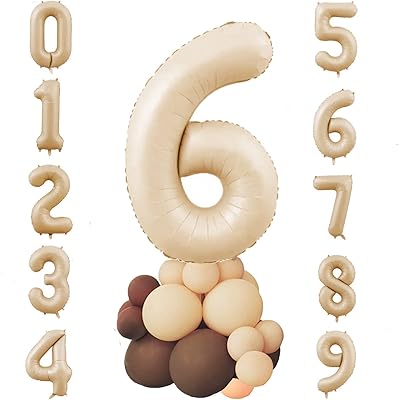 Ballon finiba caramel numéro 6 32" de longueur marron clair 0-9 ballon
