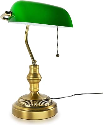 Hwzqhjy lampe de bureau vintage faite à la main avec base en laiton