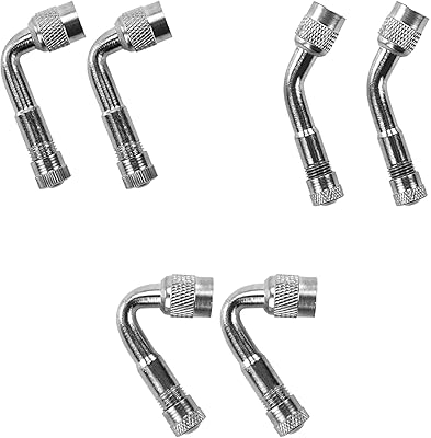 Ekind 6 pièces rallonges de tige de valve de pneu en métal, 45