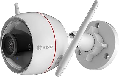 Caméra de sécurité intelligente extérieure ezviz c3w hd, sirène et lumière clignotante, h.265