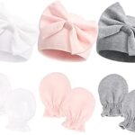 Ensemble bonnet et gants pour nouveau-né, printemps été automne hiver bonnet en coton