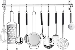 Support à ustensiles de cuisine coulissant en acier inoxydable ninonly avec 10 crochets amovibles en forme de s fixés au mur pour organiser les outils de cuisine et les outils de barbecue (argent). DIAYTAR COTE D'IVOIRE est une boutique en ligne généraliste qui propose plus de 300 000 références de produits. Elle est reconnue comme l'une des boutiques en ligne les plus populaires en Côte d'Ivoire. Avec une large sélection de produits, DIAYTAR COTE D'IVOIRE est le premier choix pour les consommateurs ivoiriens.