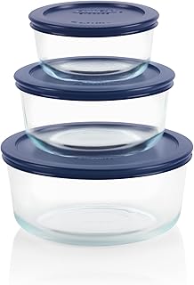 Récipient de conservation des aliments en verre pyrex de simply store, 6 pièces