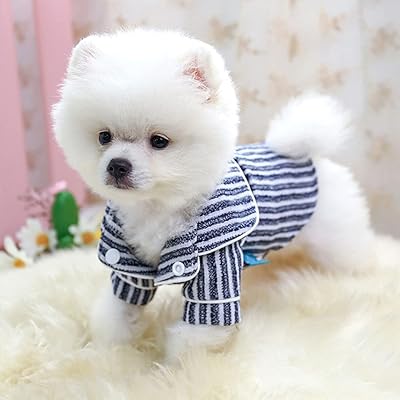 Yhanni chemise pour chien, pyjama doux pour chiot, chat, vêtements de couchage rayés
