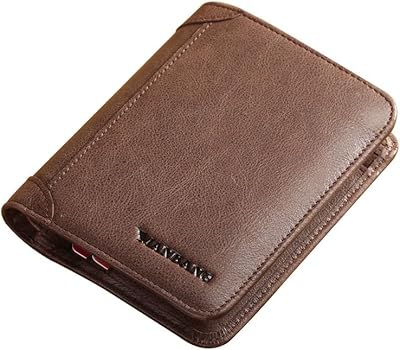 Portefeuille à deux volets pour homme en cuir de vachette italien véritable, capacité