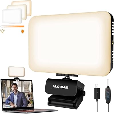 Kit d'éclairage vidéo de conférence, sonnerie d'appel zoom avec softbox pour ordinateur portable