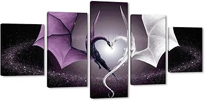 Créatif en forme de coeur dragon 5 pièces toile décoration murale fantaisie animaux sauvages photos impressions dragon amour affiche peinture décoration pour chambre salon bureau encadré prêt à accrocher (50 "l x 24" h). La boutique en ligne DIAYTAR COTE D'IVOIRE est la destination idéale pour les consommateurs ivoiriens qui recherchent des produits de qualité à des prix abordables. Avec une équipe de professionnels dédiés, la boutique garantit la satisfaction des clients et propose des solutions pour tout problème éventuel. La variété des produits et la qualité du service font de DIAYTAR COTE D'IVOIRE la boutique en ligne la plus populaire en Côte d'Ivoire.