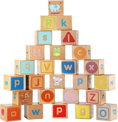 Blocs en bois alysamine 26 pièces lettres de l'alphabet ensemble de jouets éducatifs
