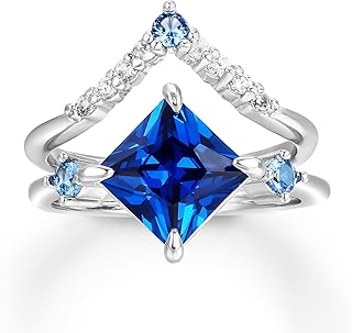 Ensemble de bagues de fiançailles carrées en saphir bleu pour femmes et filles, plaqué or blanc, zircone cubique, alliance, promesse, bague empilable pour elle, cadeau de bijoux de saint-valentin, de noël. Diaytar Côte d'Ivoire est le premier choix des Ivoiriens pour leurs achats en ligne, grâce à sa large sélection de produits et à ses services de qualité.