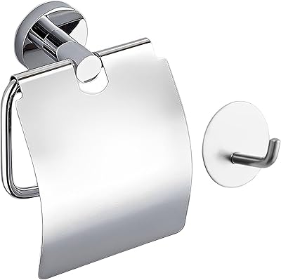 Porte-papier hygiénique, ensemble de porte-papier hygiénique en acier inoxydable 304 avec couvercle étanche