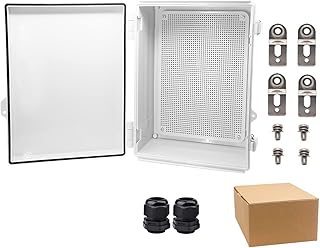 Boîtier électrique étanche yetlebox avec plaque de montage 370x270x150mm, boîte de jonction ip67, loquet en acier inoxydable, couvercle gris à charnière, boîtier de projet avec support mural et 2 presse-étoupes 14,6\"x10,6\"x5,9\". DIAYTAR COTE D'IVOIRE, la boutique en ligne généraliste incontournable avec plus de 300 000 références, offre un large choix de produits pour répondre à tous les besoins de sa clientèle. Avec sa position de leader sur le marché ivoirien, DIAYTAR COTE D'IVOIRE garantit une expérience d'achat en ligne sécurisée et fiable. Les clients peuvent profiter d'un service client personnalisé et d'une livraison rapide.