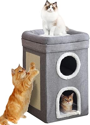 Lit pour chat colotool à 2 couches - grotte pliable pour chat