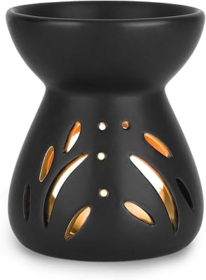 Comsafe chauffe-bougies à huiles essentielles noires, brûleur de cire, 1 paquet de brûleur