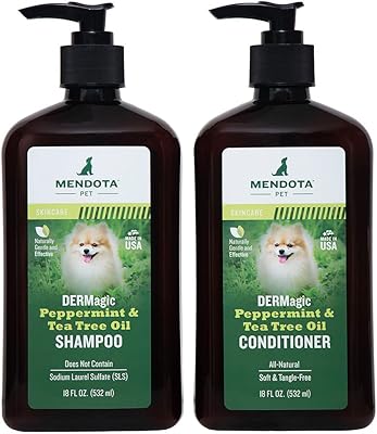Shampooing et après-shampooing dermagic à l'huile de menthe poivrée et d'arbre à thé