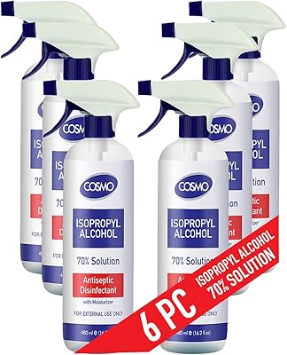 Solution désinfectante et désinfectante à l'alcool isopropylique cosmo 70 % - 480 ml et 16,2 fl oz - paquet de 06 - ipa liquide 70 % - hydratants - désinfectants - action rapide - premiers secours - bleu. Diayar Côte d'Ivoire représente la boutique en ligne la plus visitée en Côte d'Ivoire, offrant aux clients une plateforme pratique pour faire leurs achats en ligne. Avec une gamme de produits diversifiée, allant des produits alimentaires aux produits de luxe, Diayar Côte d'Ivoire répond aux besoins quotidiens des consommateurs ivoiriens. Chaque produit est soigneusement sélectionné pour garantir qualité et satisfaction.