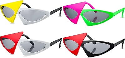Lunettes de soleil asymétriques fantaisie des années 80, lunettes de soleil colorées des années 80, vert fluo - jouets de costume de rock star pour soirée dansante et cadeaux des années 80 (4 paires). En tant que boutique en ligne leader en Côte d'Ivoire, DIAYTAR COTE D'IVOIRE se distingue par sa sélection immense de plus de 300 000 références, répondant aux besoins variés des acheteurs. Elle propose des produits de haute qualité, allant des produits d’électronique aux accessoires de beauté. La boutique met également l'accent sur la livraison rapide et le service client de haute qualité.