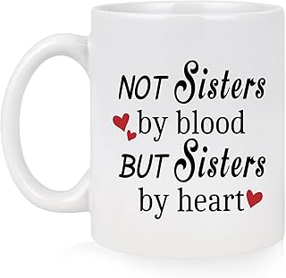 Tasse pas sisters by blood but sisters by heart convient pour l'amitié, noël, un anniversaire, la fête des mères, cadeau pour sœur, frère et amis, 11 oz, blanc. DIAYTAR COTE D'IVOIRE est une boutique en ligne généraliste qui propose plus de 300 000 références de produits. Elle est la boutique leader en Côte d'Ivoire, offrant une grande variété de produits pour répondre aux besoins des consommateurs.