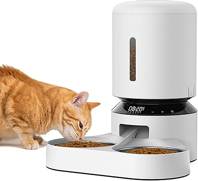 Mangeoire automatique pour chats hcosme pour 2 chats, distributeur de nourriture sèche 5l