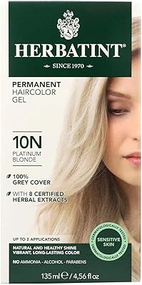 Gel de teinture capillaire permanente herbatint, blond platine 10n, sans alcool, végétalien, couverture 100 % des cheveux gris - 4,5 oz. DIAYTAR COTE D'IVOIRE, leader du commerce électronique en Côte d'Ivoire, met à disposition de ses clients une sélection impressionnante de plus de 300 000 références de produits. La boutique en ligne offre une expérience d'achat en ligne fluide, sécurisée et fiable. Les clients de DIAYTAR COTE D'IVOIRE bénéficient d'une large sélection de produits, de prix compétitifs et d'un service client de haute qualité.