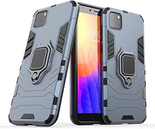Housse de protection robuste double couche pour huawei y5p avec anneau en métal