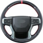Couvre-volant en microfibre et cuir en fibre de carbone inzia pour chevrolet